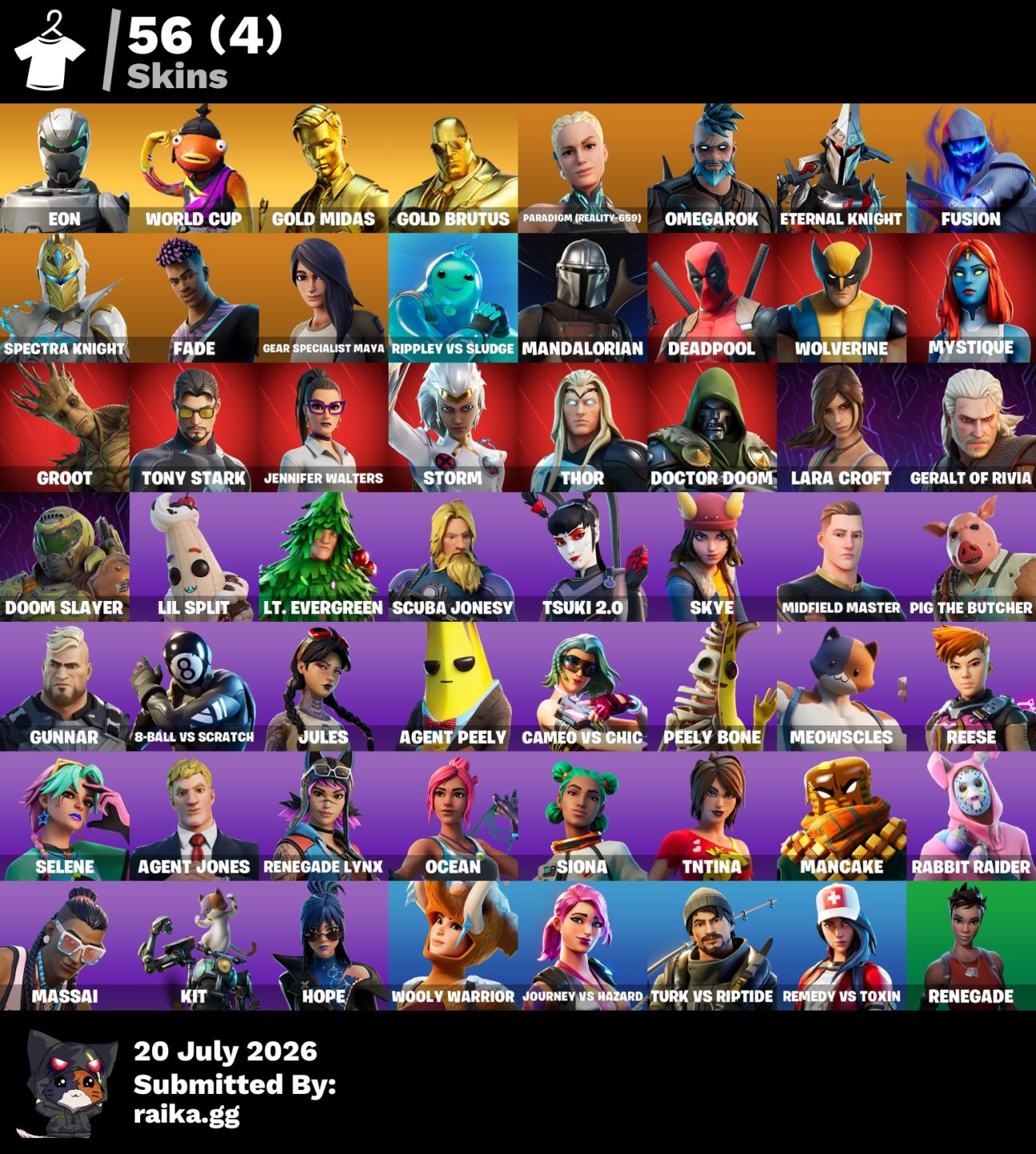 CONTA DE FORTNITE PESSOAL COM OG STW / LARACROFT / GOLD SKINS / VERVE