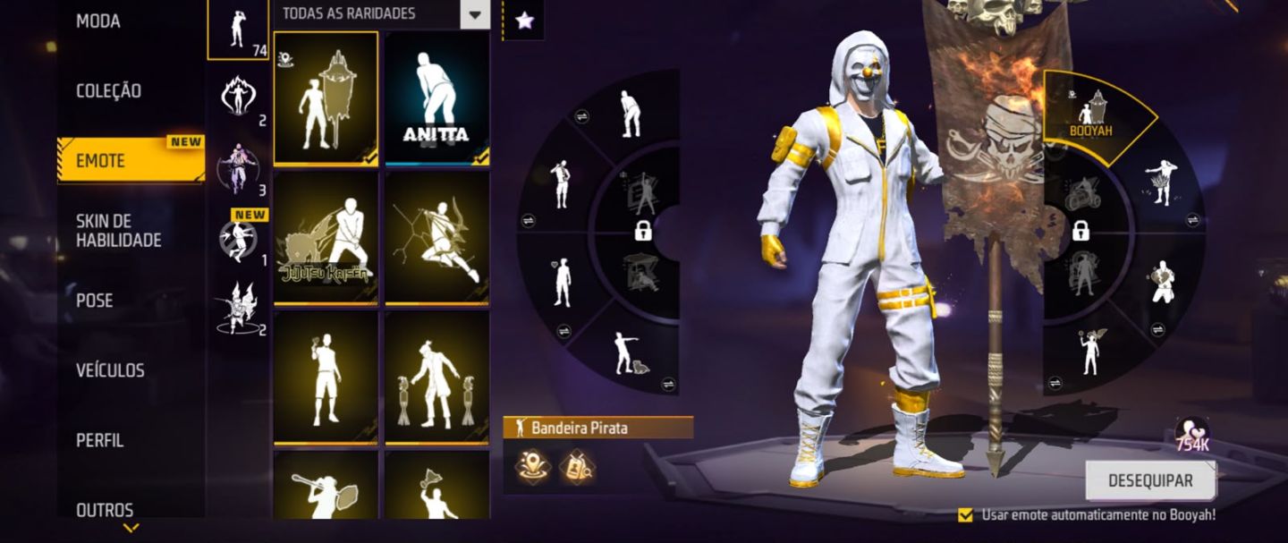 Conta de Free Fire com skins raras