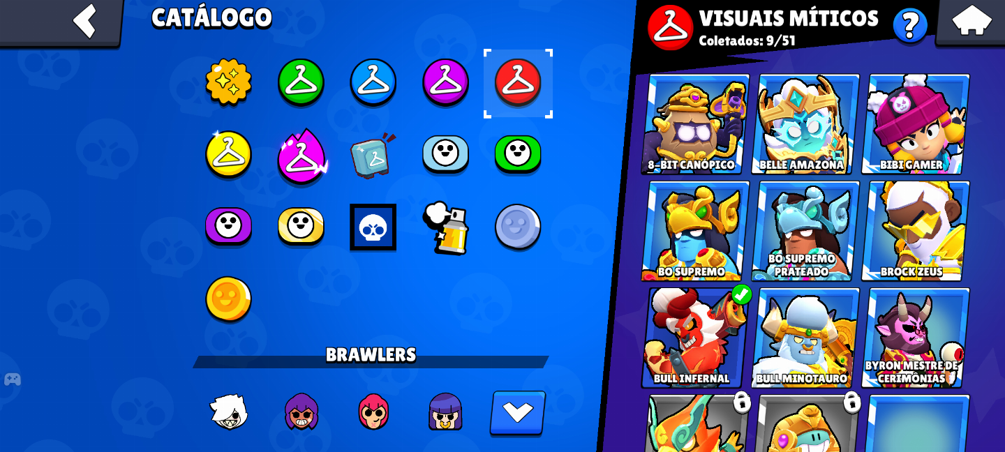 Conta Brawl 35k k troféus 105 brawlers e mais de 300 Skins!