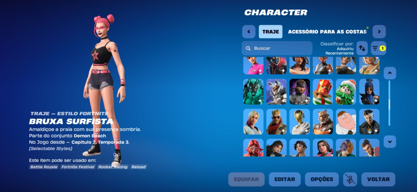 Conta Fortnite Neymar + Griddy + Arlequina | Skins Tryhard