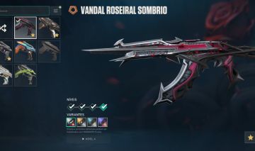 Conta com 99 skins de lol e 52 skins de valorant
