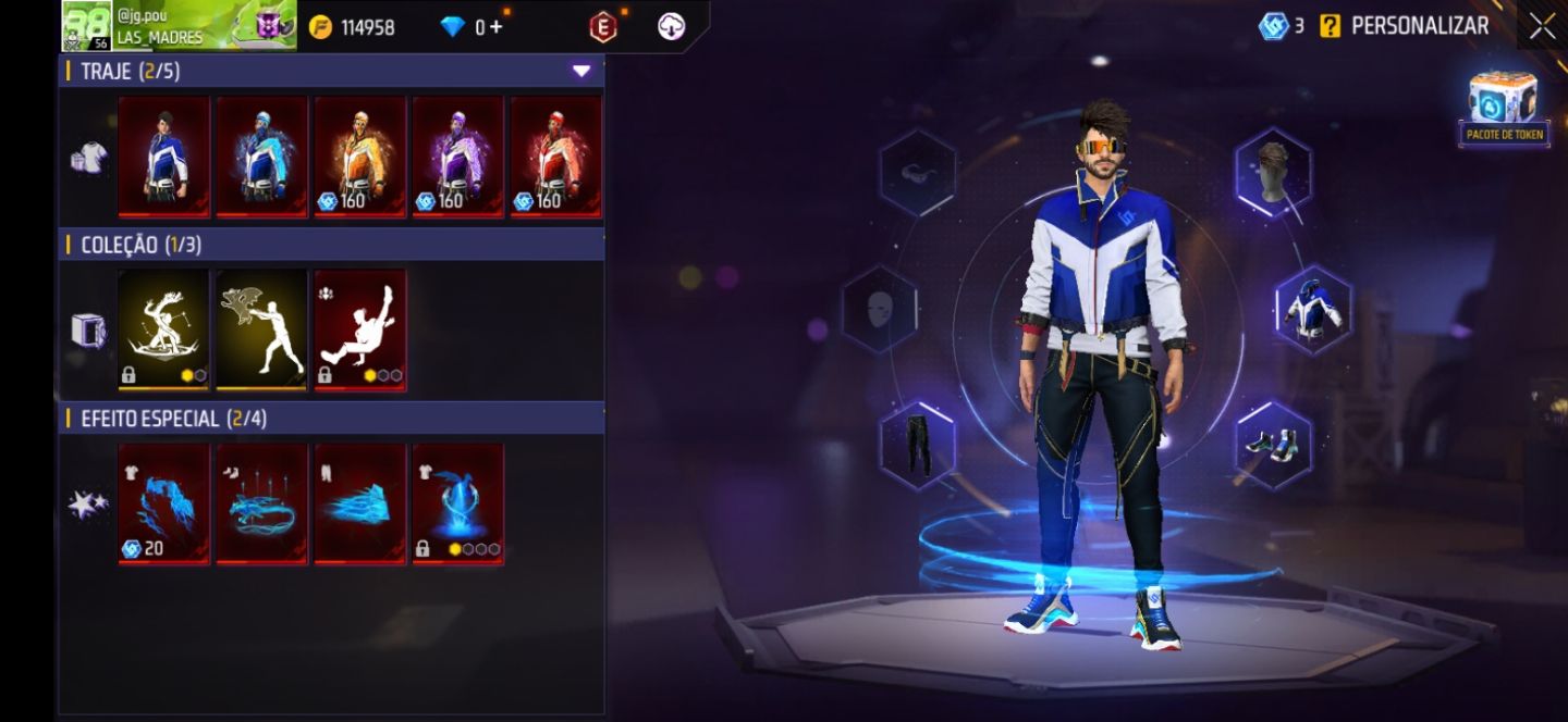 Conta de free fire diamante com várias skins