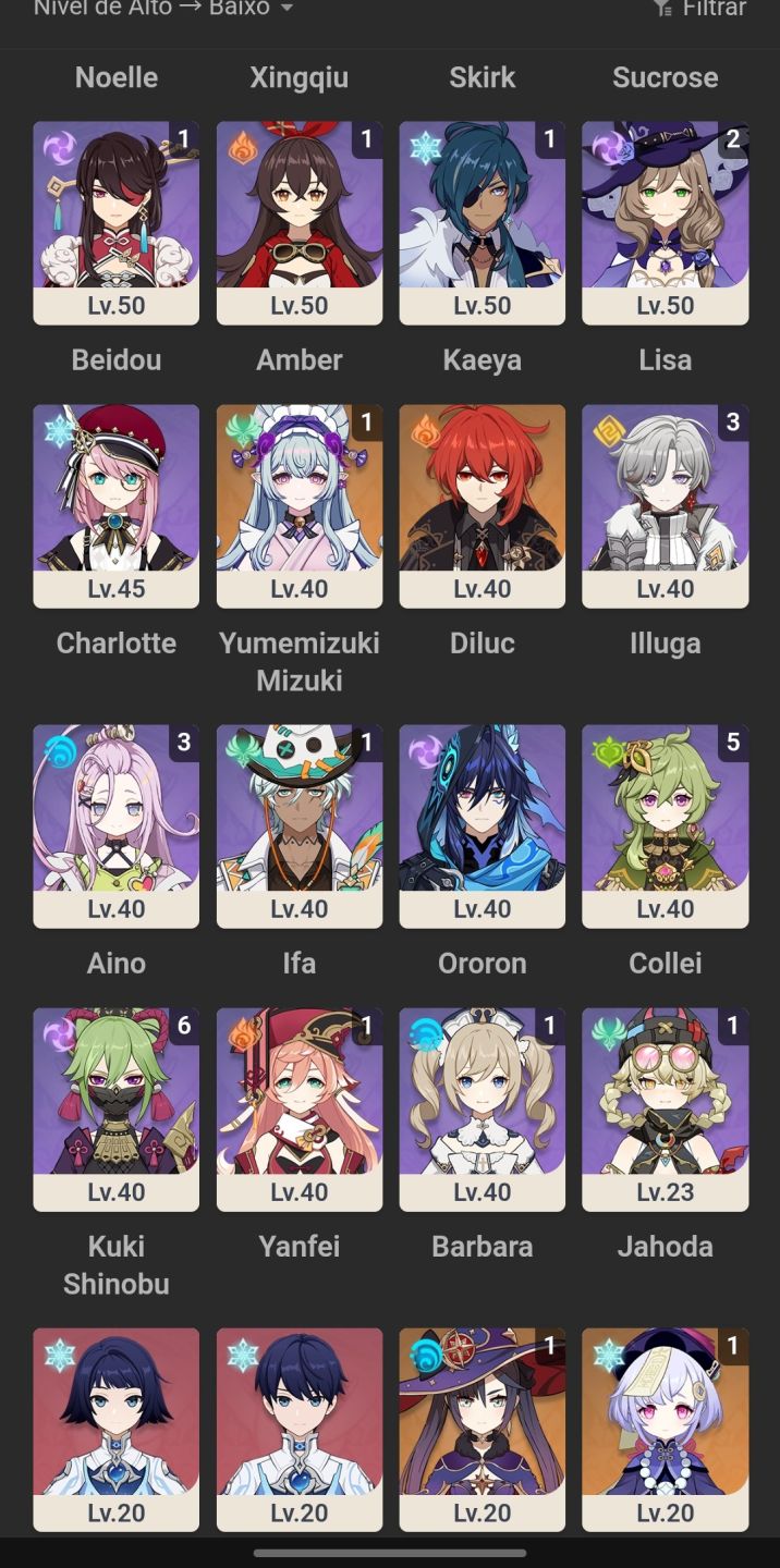 Conta de genshin com Furina+Neuvillette entre outros!