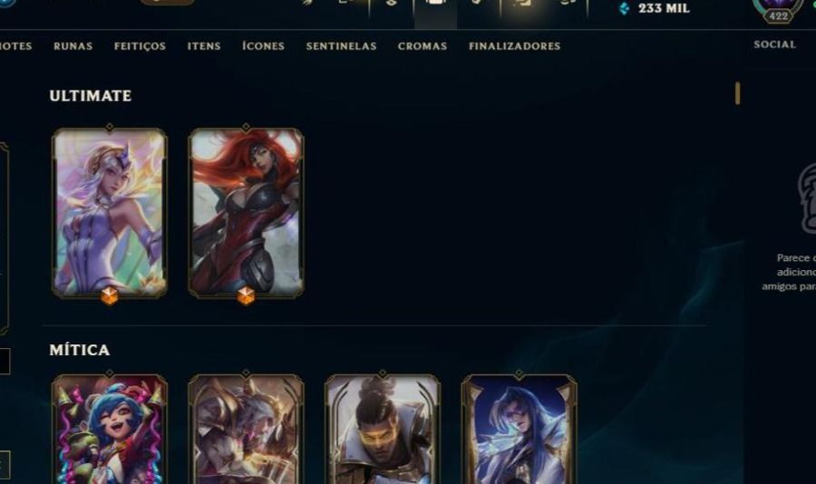 VENDE SE MINHA CONTA DE LOL