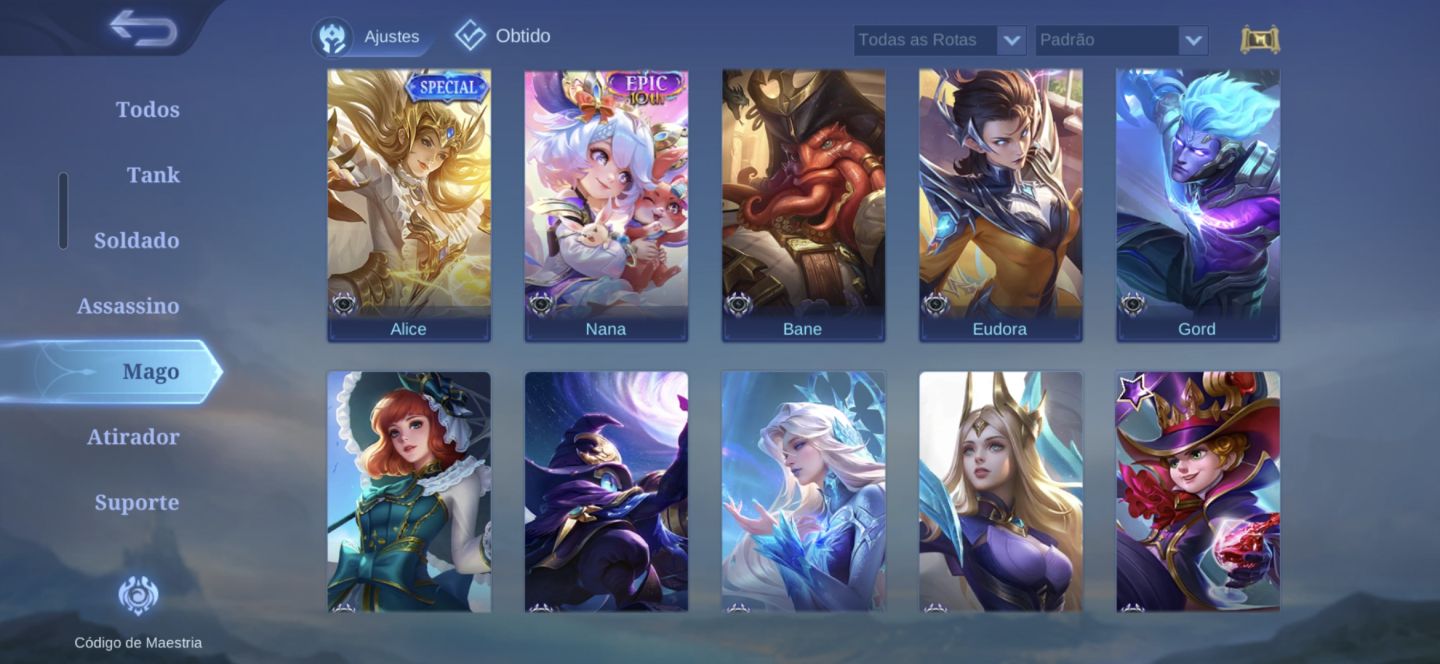 CONTA MOBILE LEGENDS | 126 SKINS | 100 HERÓIS | + FLORYN