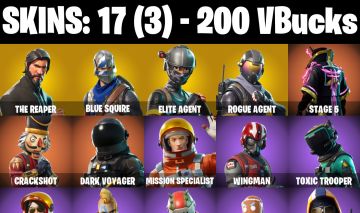 CONTA FORTNITE com The Reaper | Blue Squire | Elite Agent|Rogue Agent e 17 SKINS