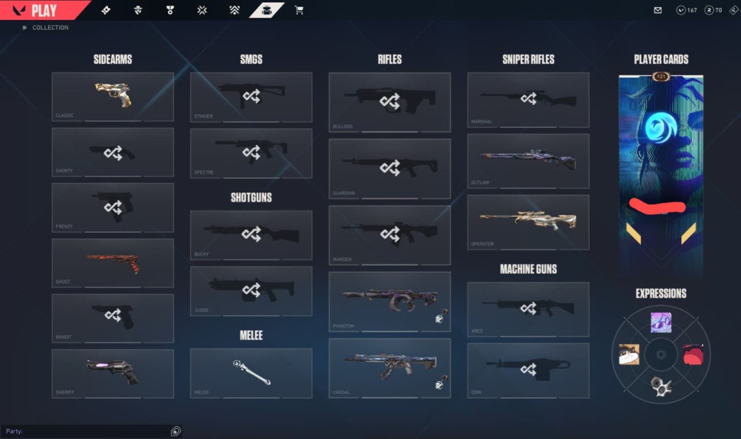 CONTA VALORANT COM SKINS PREMIUM (GOLD 2)