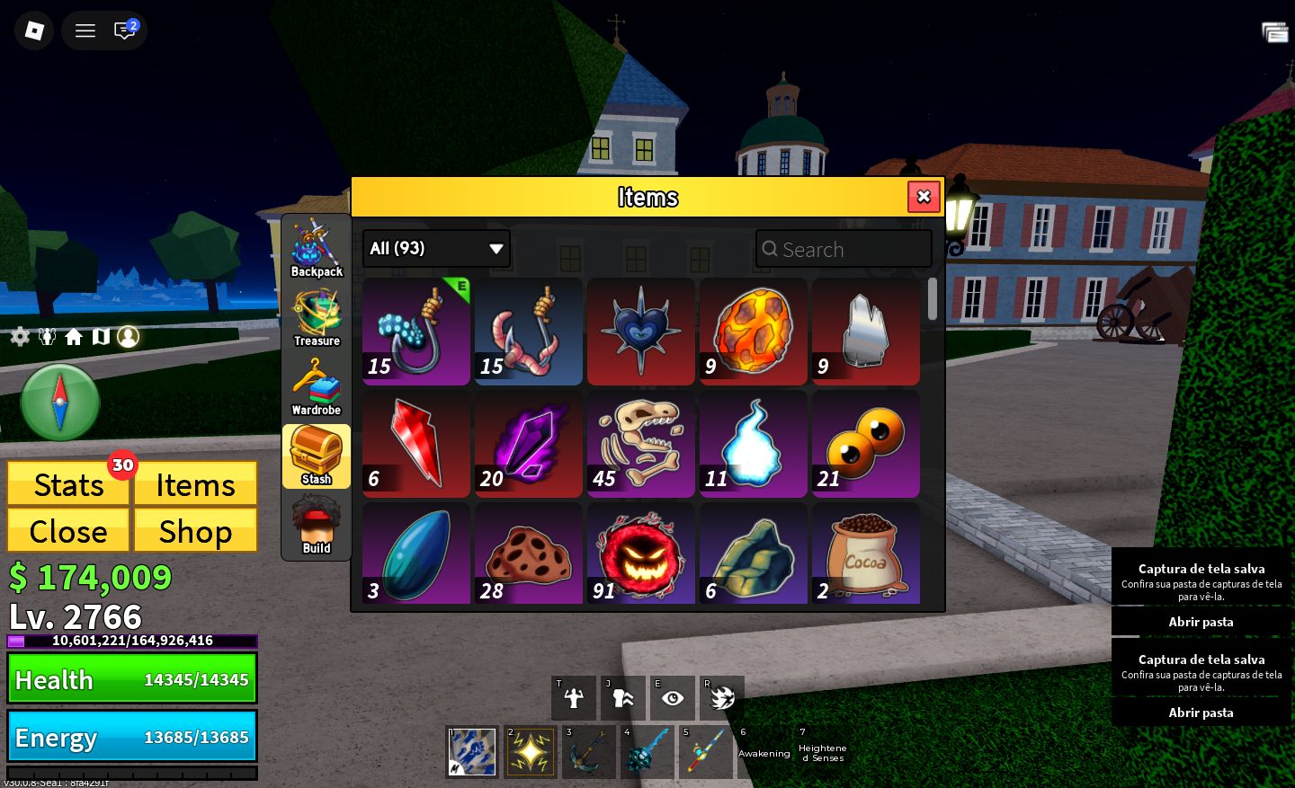 Conta Blox Fruits level máximo