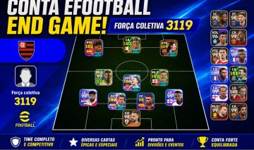 Conta eFootball Mobile End Game | Time 3119 | Diversas Cartas Especiais, Épicas