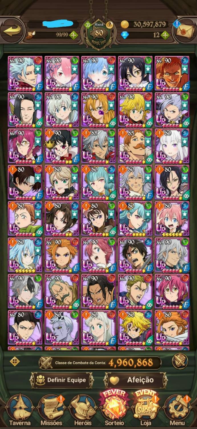 Conta P2W Nanatsu no Taizai Grand Cross Global
