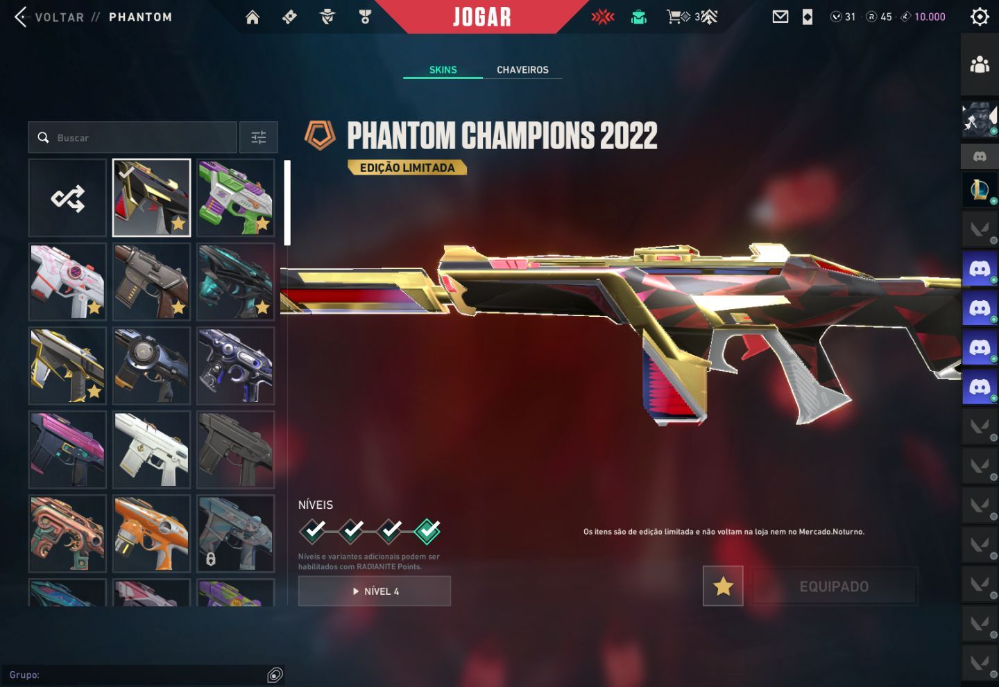Conta Valorant Champions 2022 e 2023, Pacote Arcane 2.0 + 2700 Gastos.