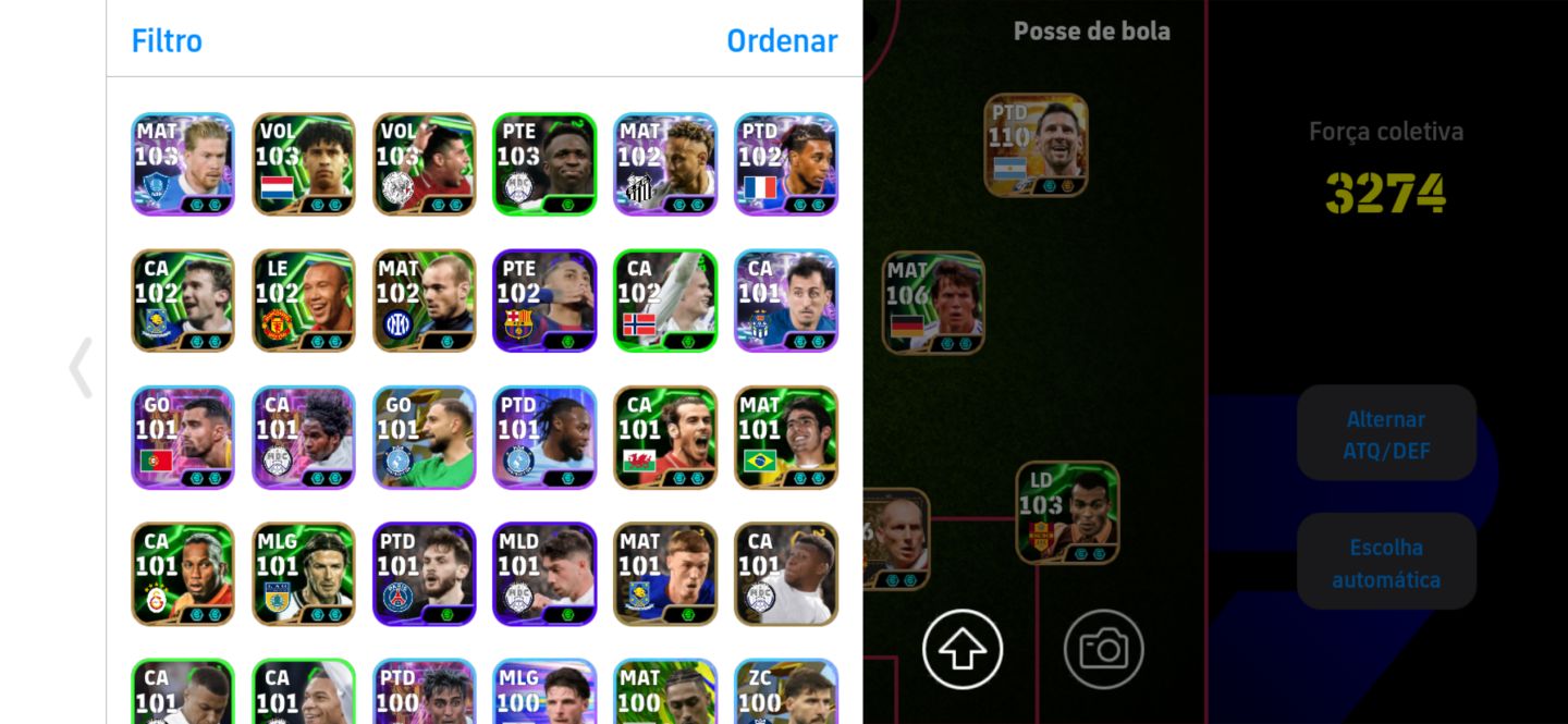 CONTA BRABA EFOOTBALL 3272 MESSI 111 RUMMENIGGE 108 CR7 108 RODRI 107 NEUER 107