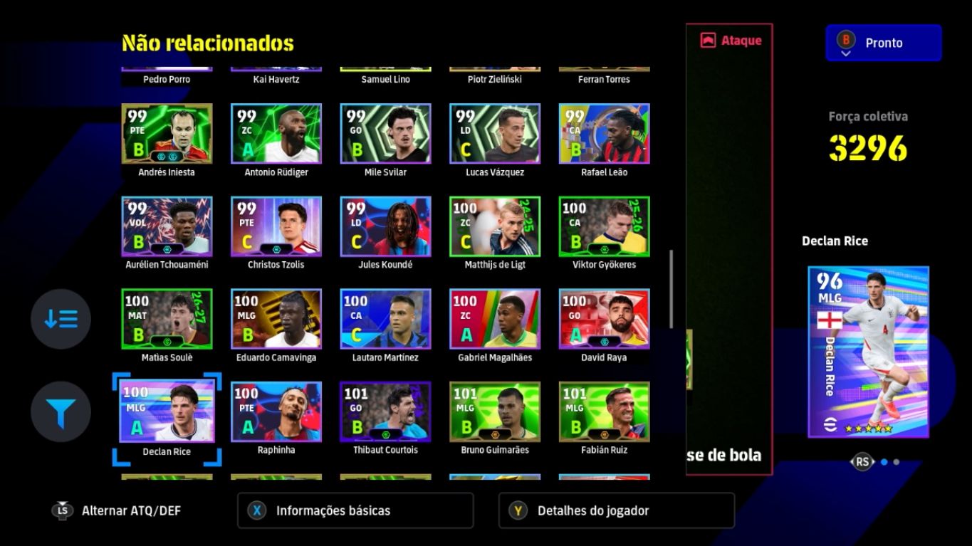 Conta Efootball Xbox/PC com jogadores como Messi, Cruyff, Kaka, Zico e Neymar
