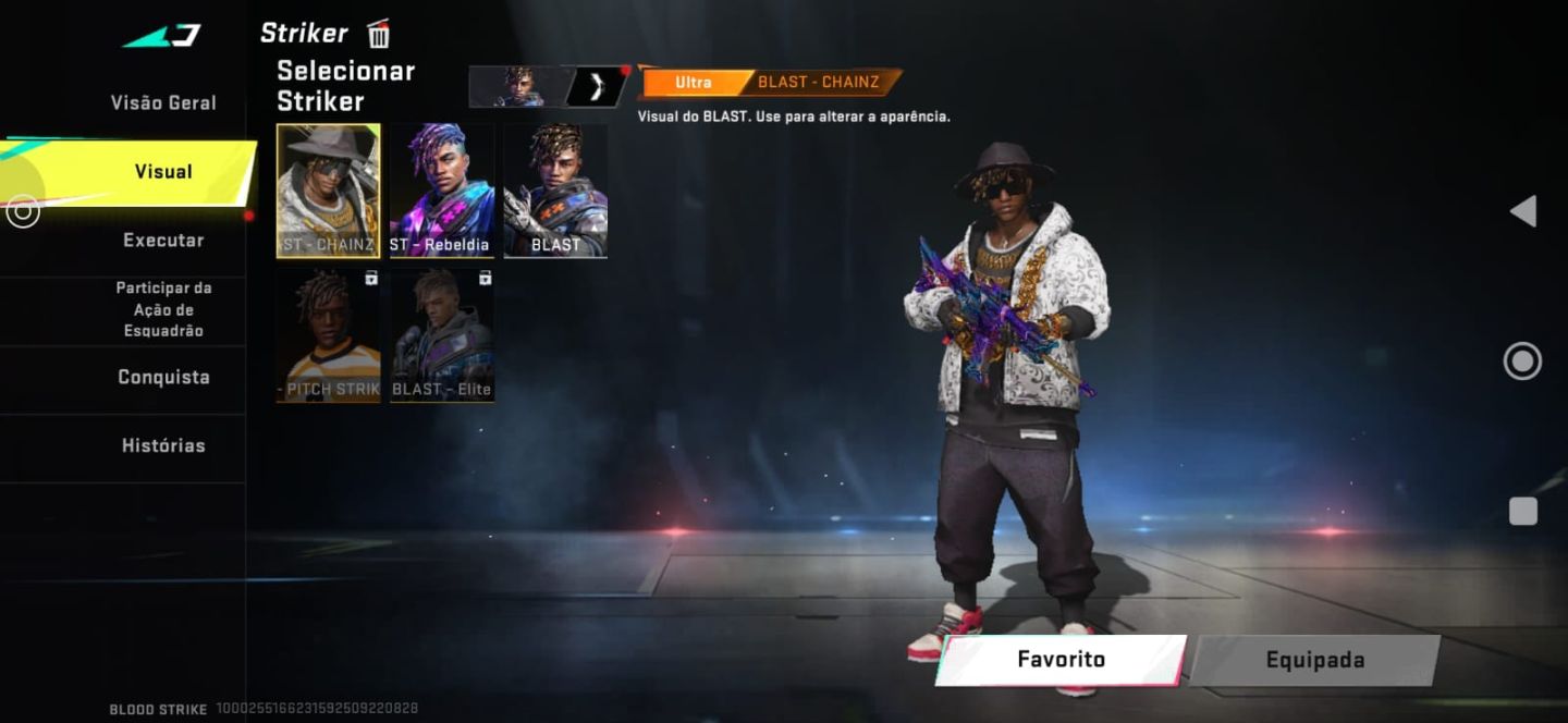 Conta blood strike muitas skins de armas e personagens,LVL 50