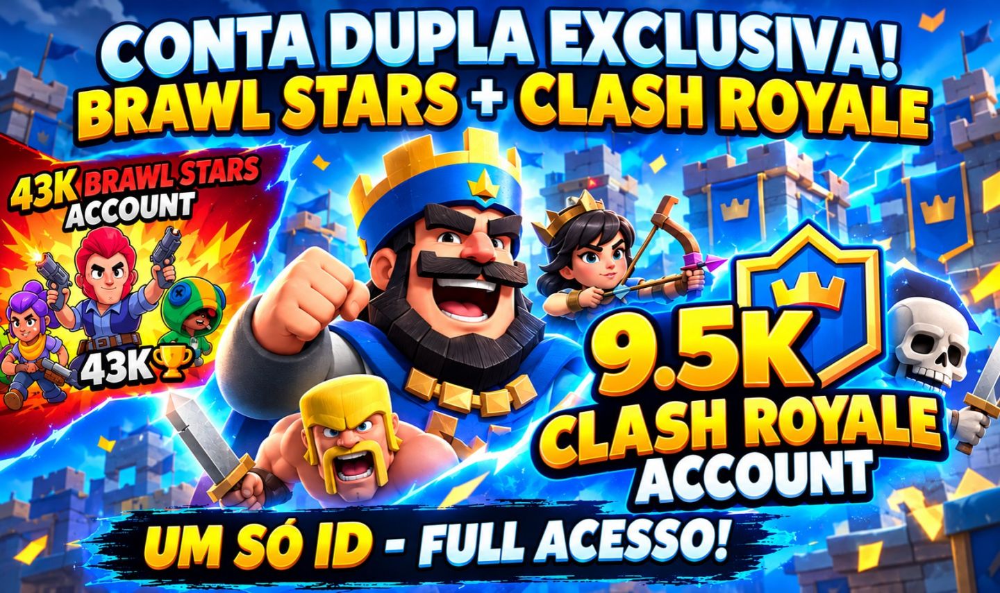 [PROMOÇÃO] CONTA SUPERCELL ID | BRAWL STARS 43K + CLASH ROYALE 9.5K | FULL ACESS