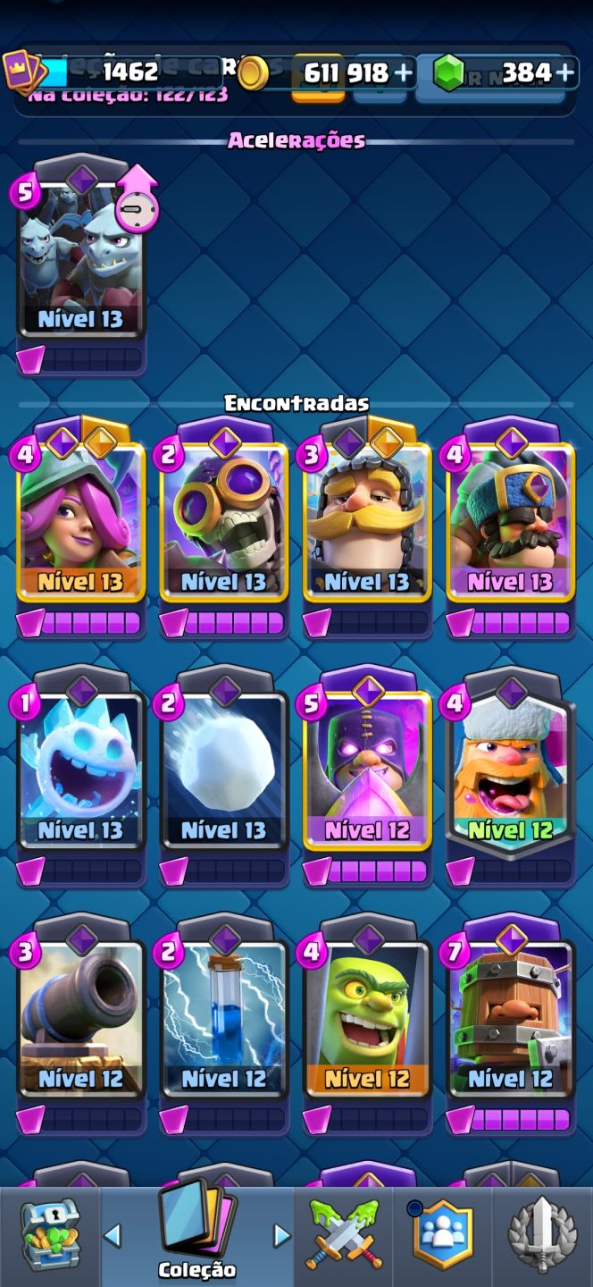 Clash royale 8k de troféus evoluções nas imagens.