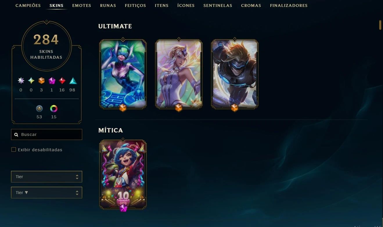 Lol Antiga 2013 Rara | 286 Skins | 312 Icons | Main Adc