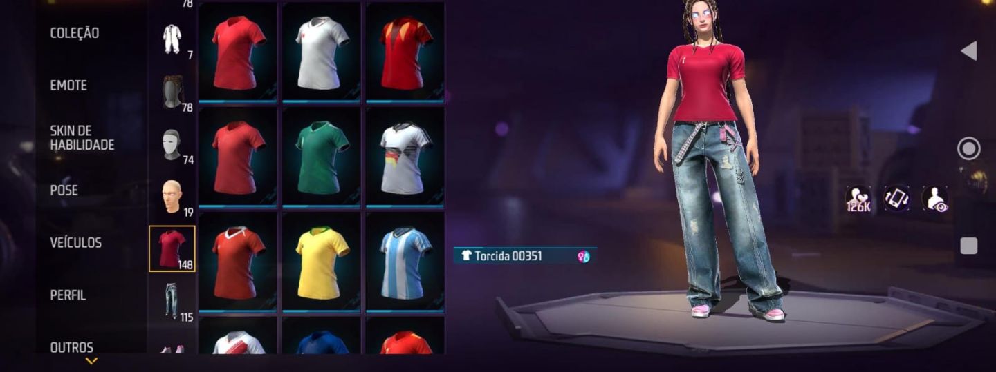 Conta free fire+ 6 anos