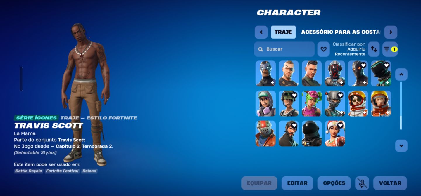 Conta fortnite bundle travis passe capítulos 3/4 completo