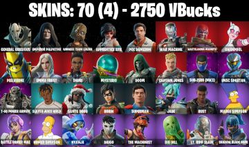 CONTA FORTNITE COM 70 SKINS ROBIN/SUPERMAN/DAIGO/JADE/RUST/MARGE SIMPSON
