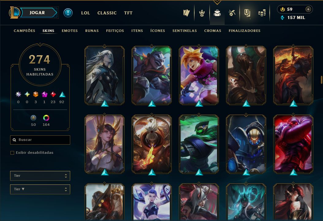 LENDÁRIA YASUO EMISSÁRIO + [ QUASE 300 SKINS HABILITADAS ] + [ TROCA NICK ]