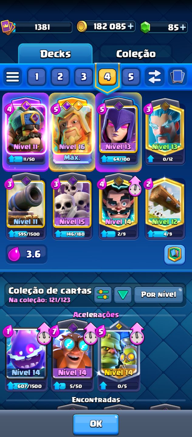 Conta antiga clash royale