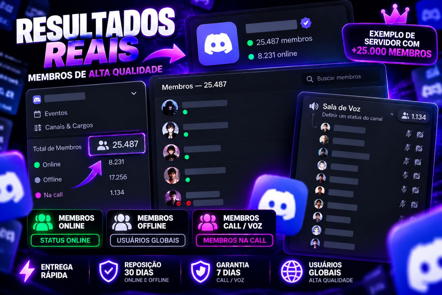 DISCORD MEMBROS REAIS BR | ONLINE E OFFLINE | ENTREGA RÁPIDA | MENOR PREÇO