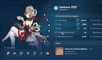 Conta Genshin AR55 Sandrone + BIS/ Citlali + Bis e Mavuika