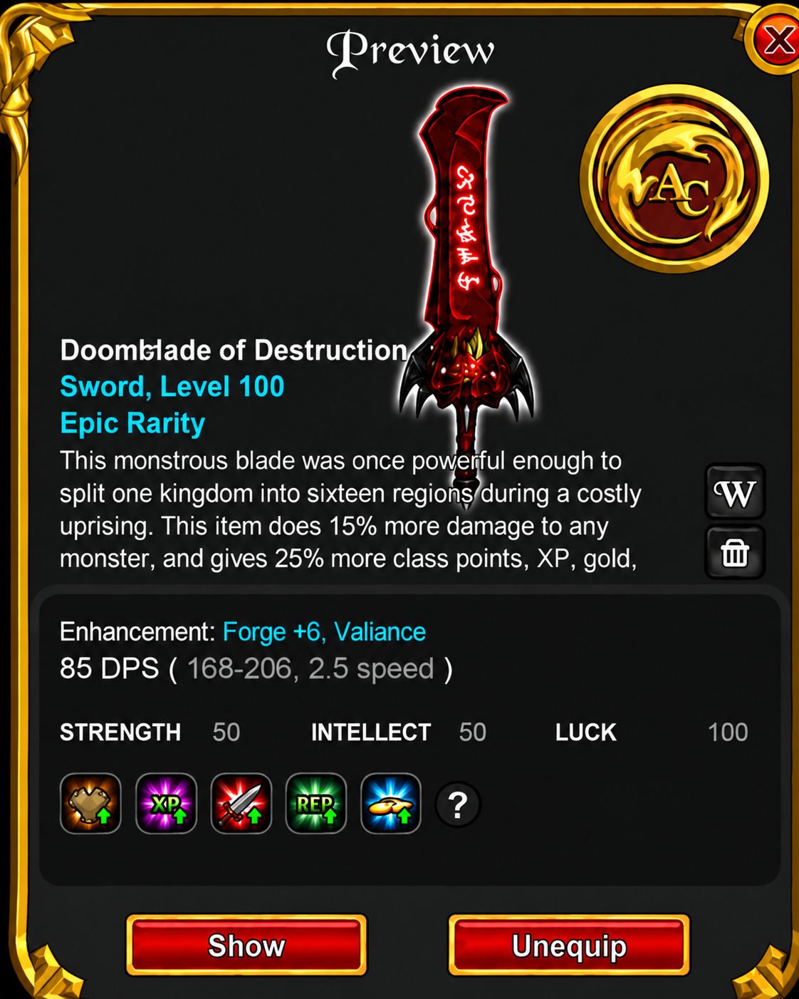 CONTA AQW LVL 100 | ENDGAME | HIGURE 40% ALL | FORGES/ POLLY ROGER 30% TAG