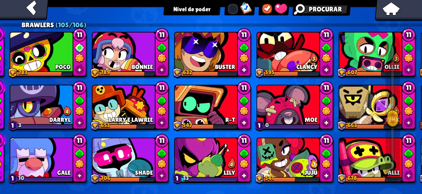 Conta de brawl stars 74000 troféus e de brinde uma conta de clash roye muito boa