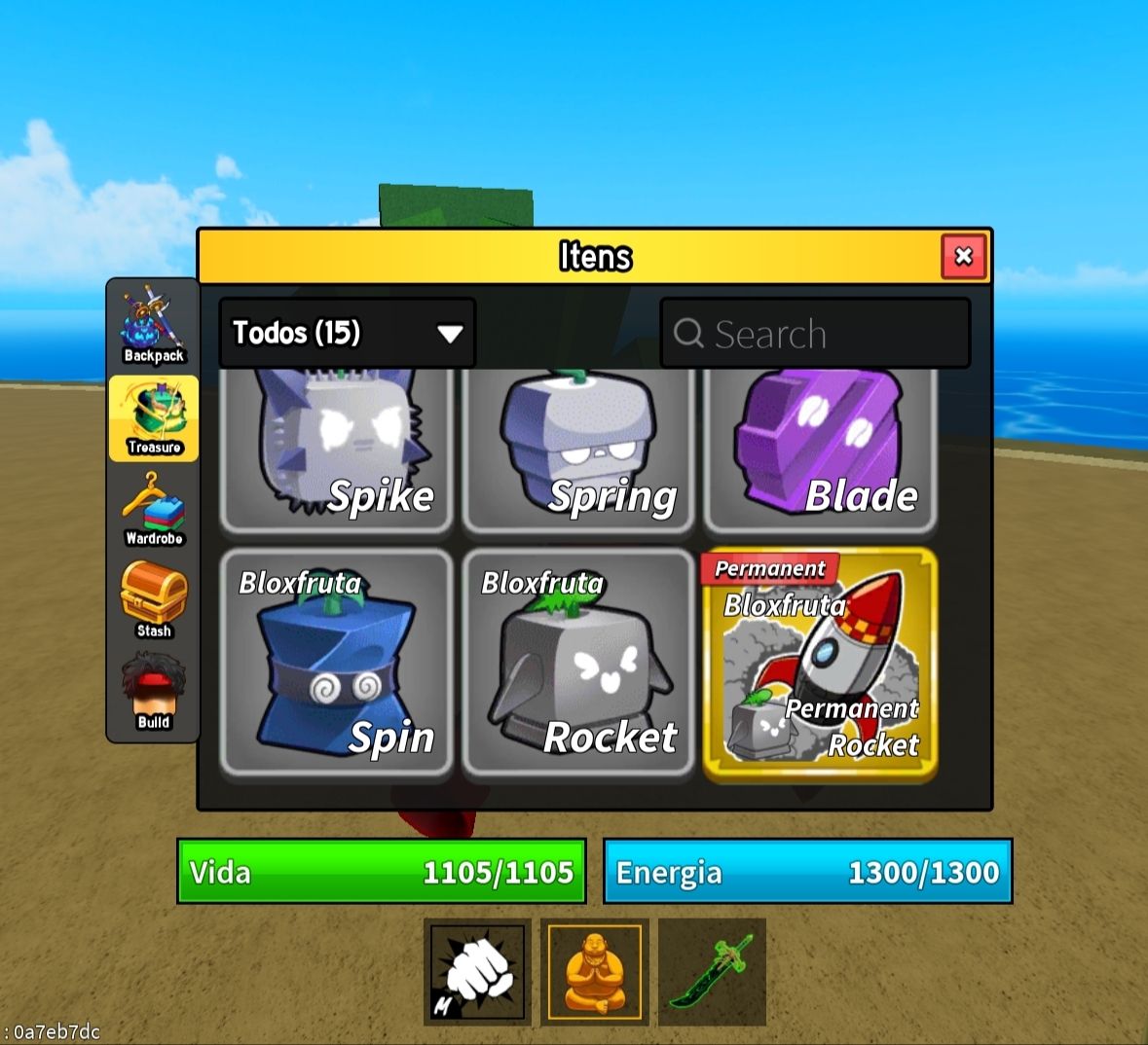 Conta de blox fruits com notificador de fruta, frutas permanentes