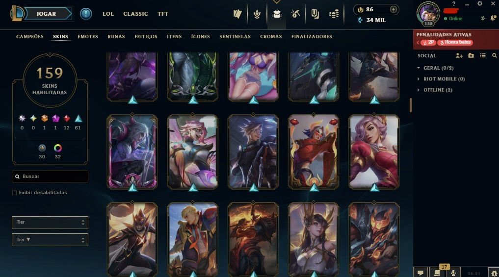 Conta main master yi | diamante 4 com 80% de WR !