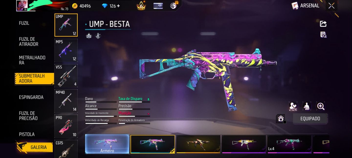 CONTA ANTIGA COM MANDELA XM8 ATT 2 DANO + UMP ROXA
