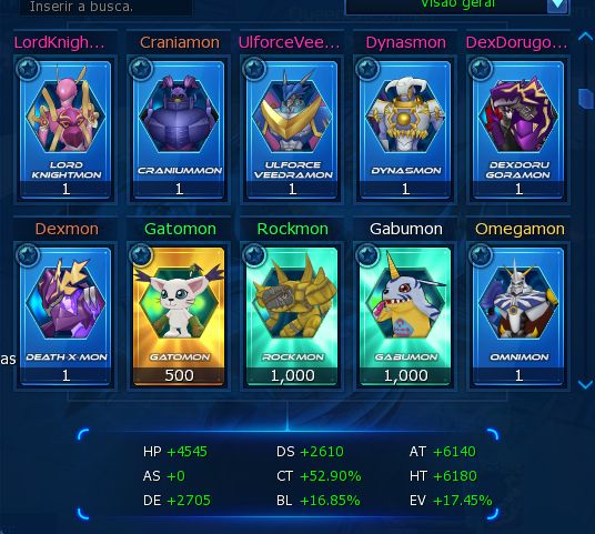 Conta Tamer 157 - OMM, SusaEx, 13 SSS+ - Servidor: Alphamon (LADMO)