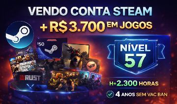 CONTA STEAM NÍVEL 57 +R$3.700 EM JOGOS