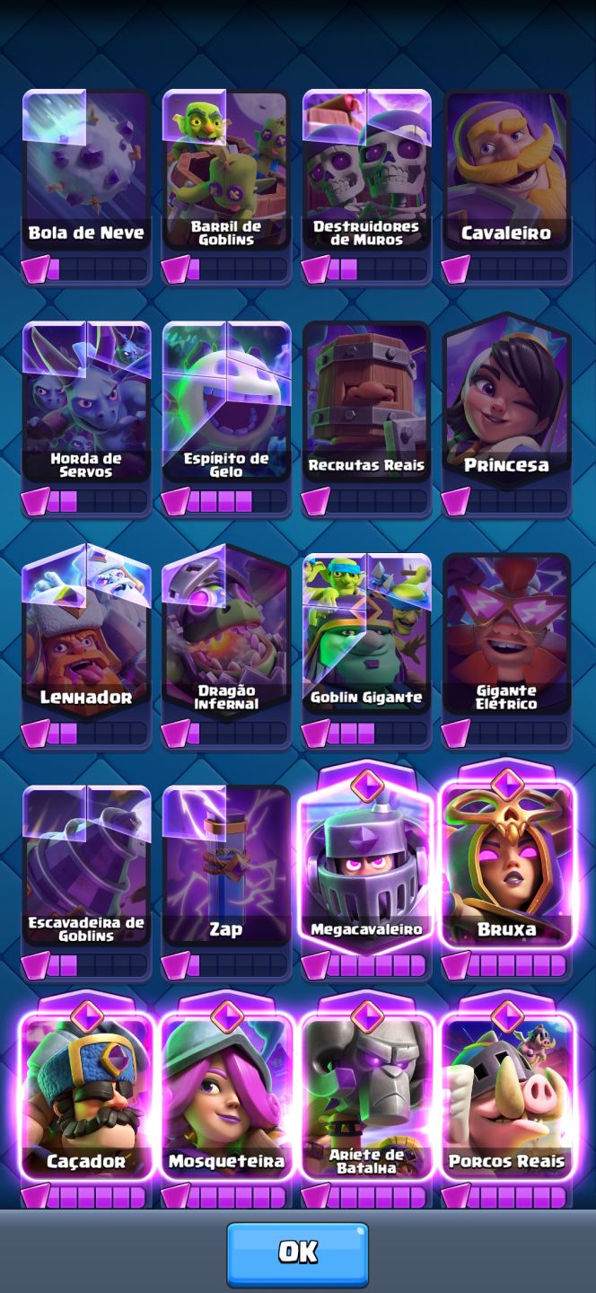 Conta de alto nível Clash Royale, arena sazonal