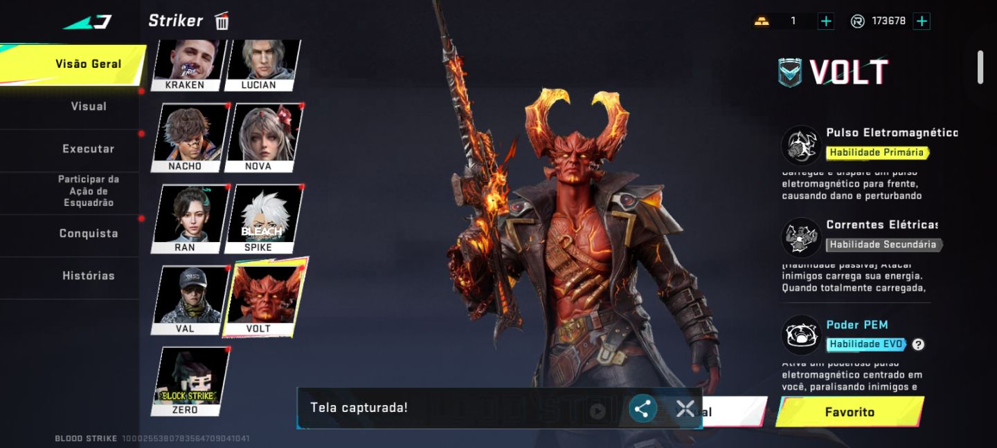 Conta blood strike com 3 facas 3 eternas e vários personagens, olhe a descrição