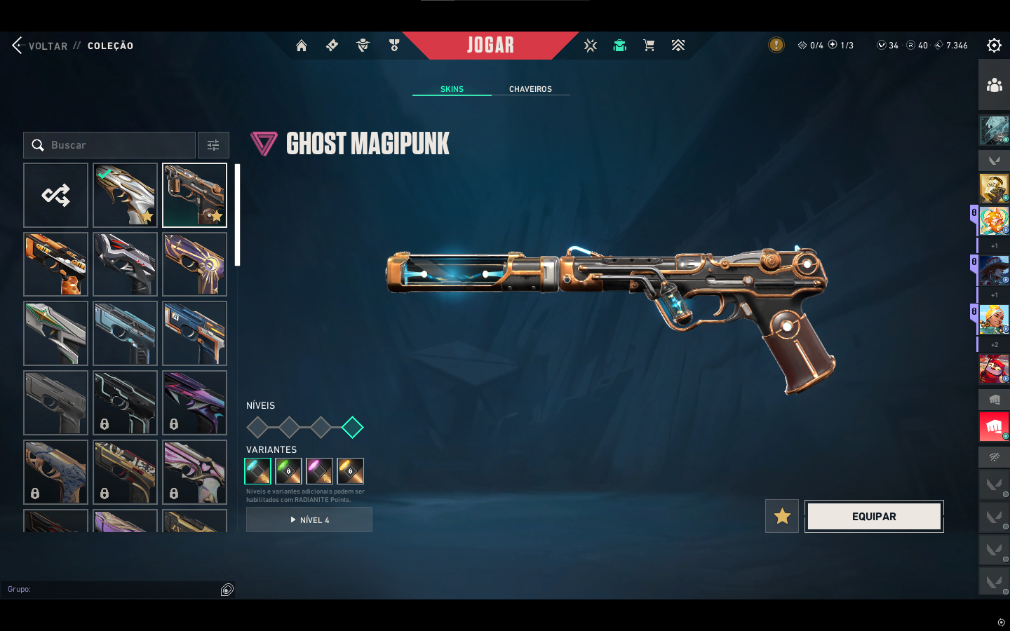 Conta Valorant Full Skins Raras + Facas | Alto Nível | R$1.500 (Negociável)