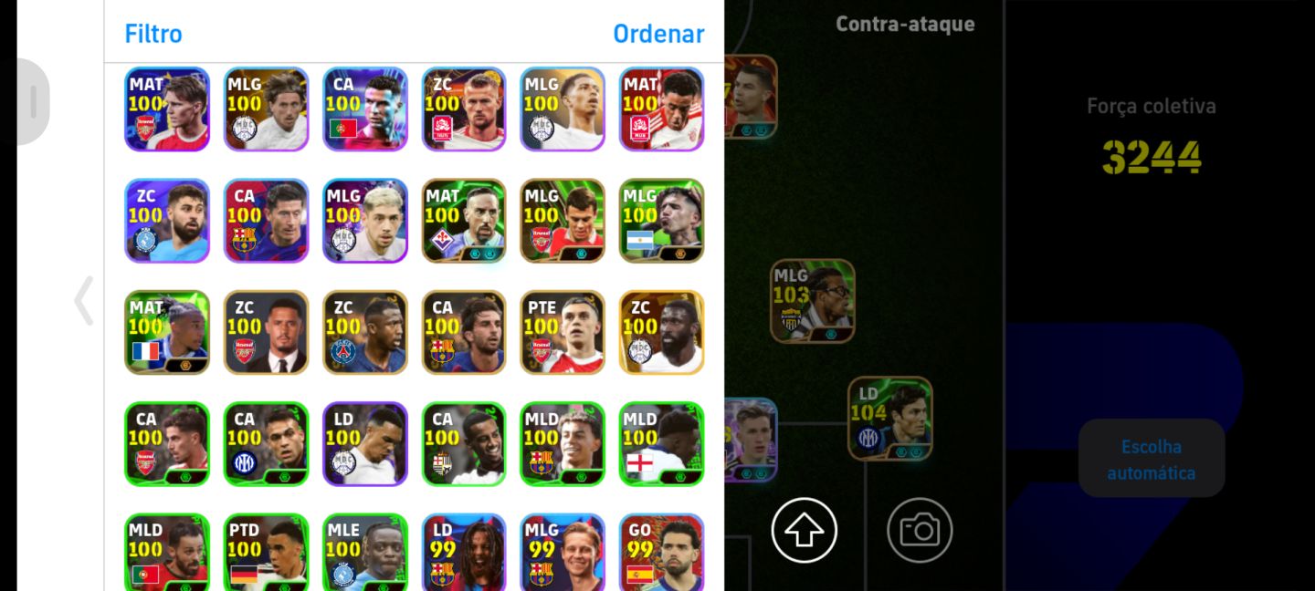 CONTA ABSURDA DE EFOOTBALL COM CR7 107 DEL PIERO 107 E PETER CECH 108