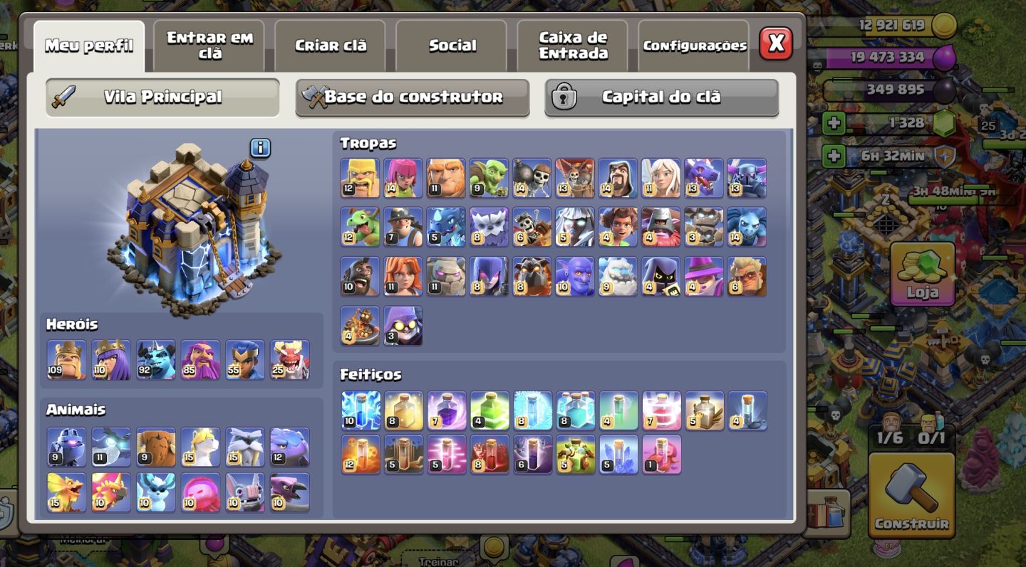 Conta de Clash off Clans e Clash royale