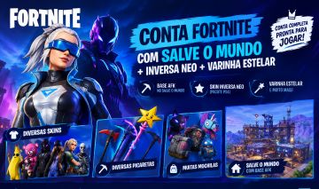 Conta Fortnite varios passe e skin, com salve o mundo
