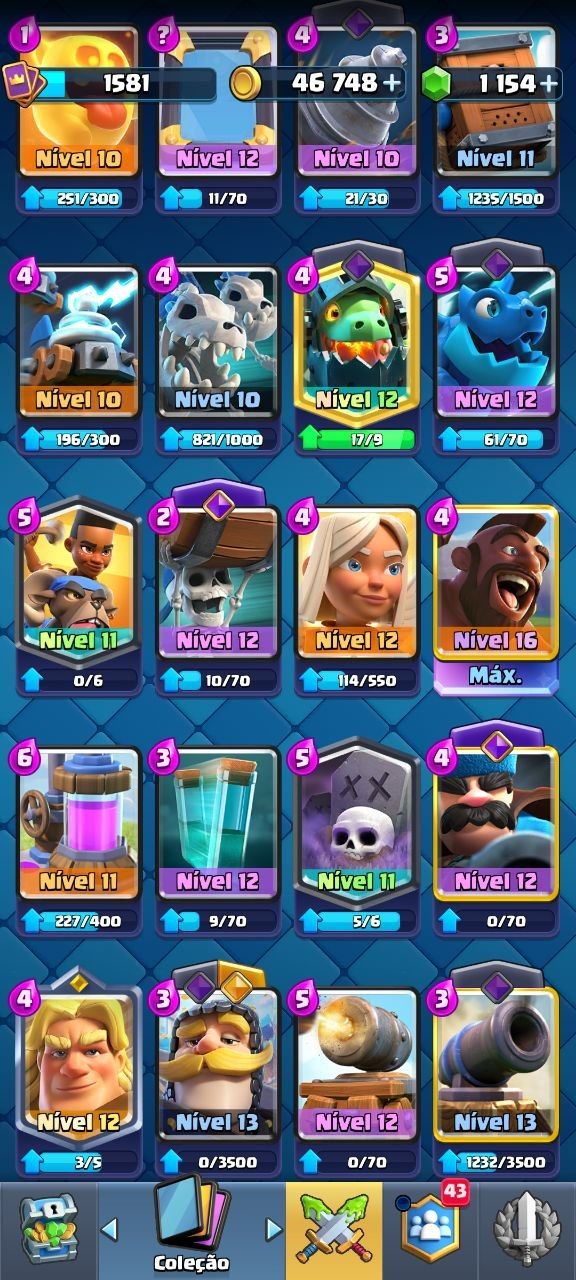 Conta clash royale +10k troféus 10 anos