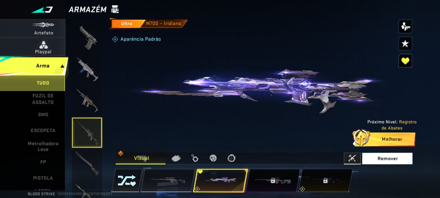CONTA DE BLOOD STRIKE COM P90 CRISTAL HEMATICO + M700 IRIDIANO!