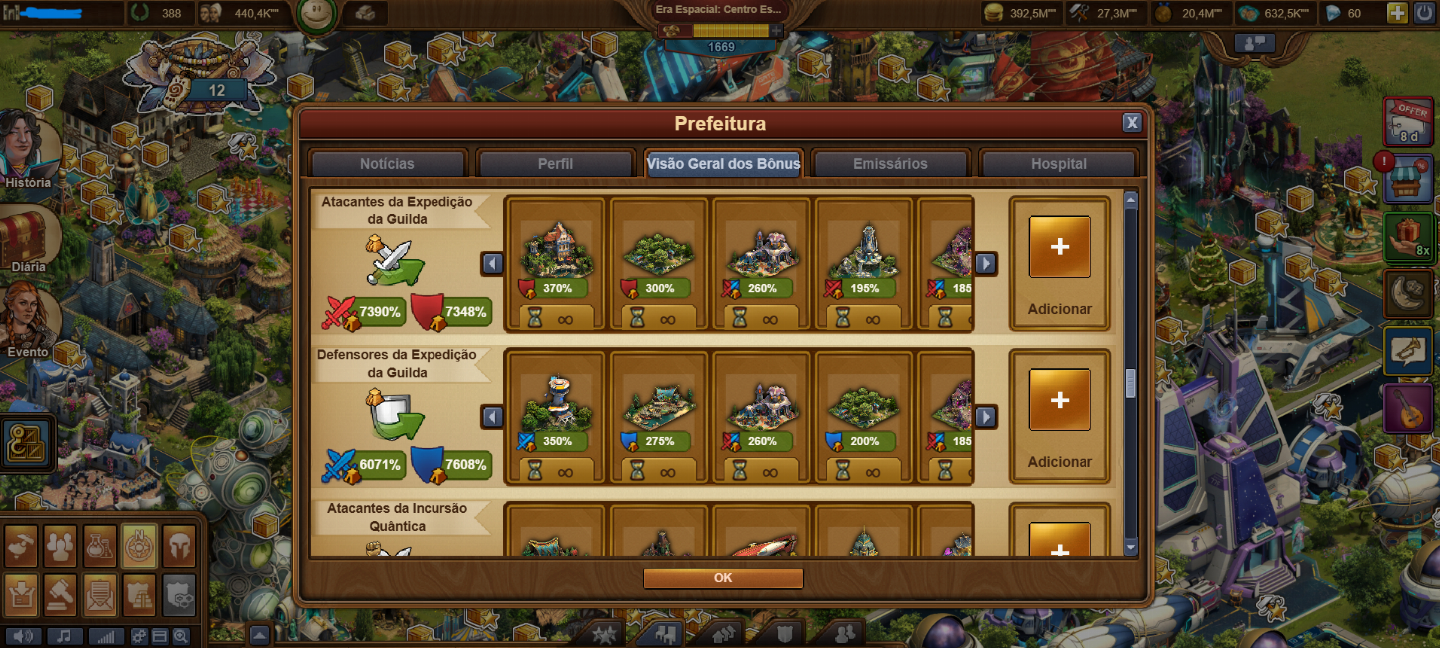 Conta no FoE Forge of Empires na Era Centro Espacial