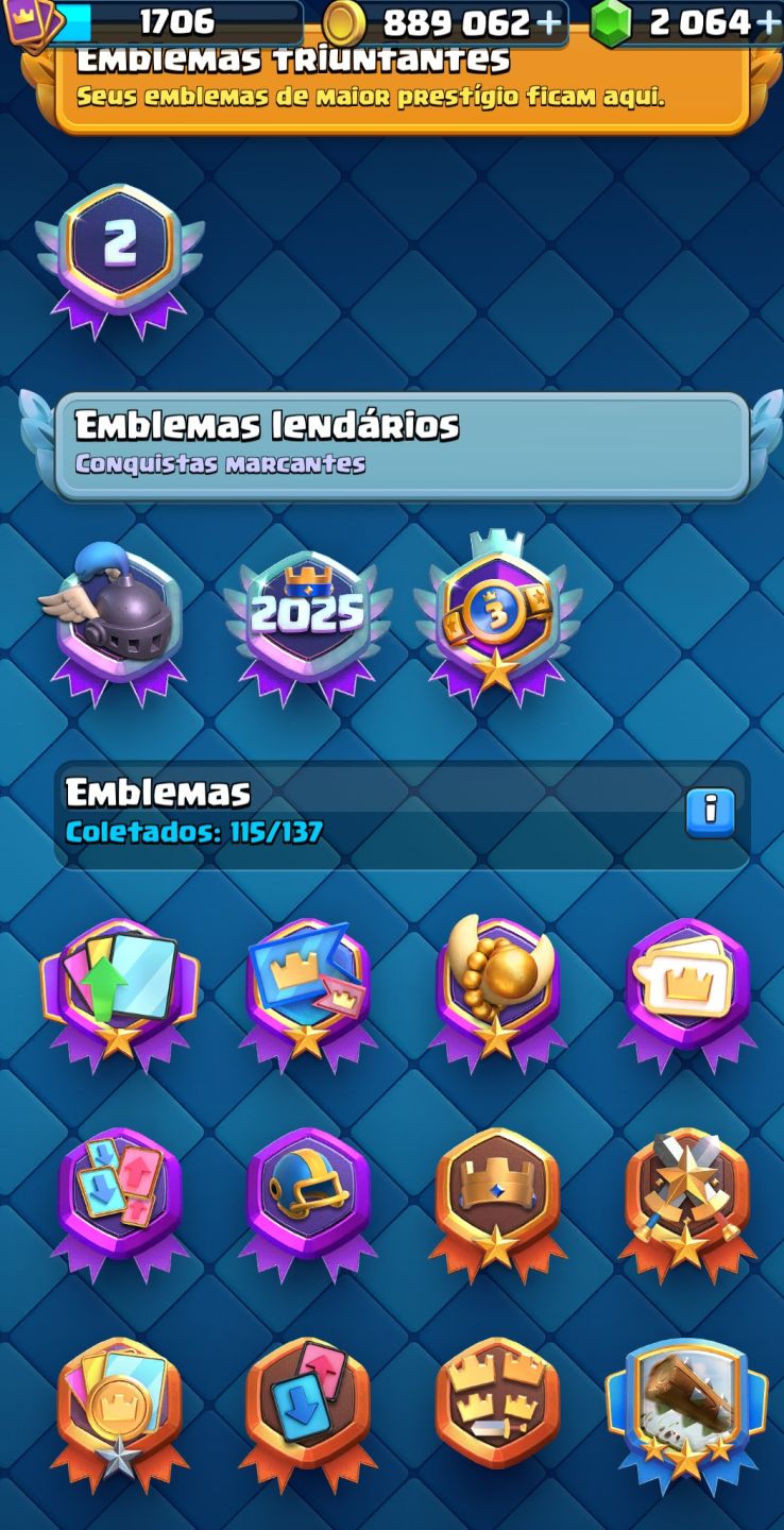 CONTA CLASH ROYALE GEMADA - ARENA SAZONAL 1