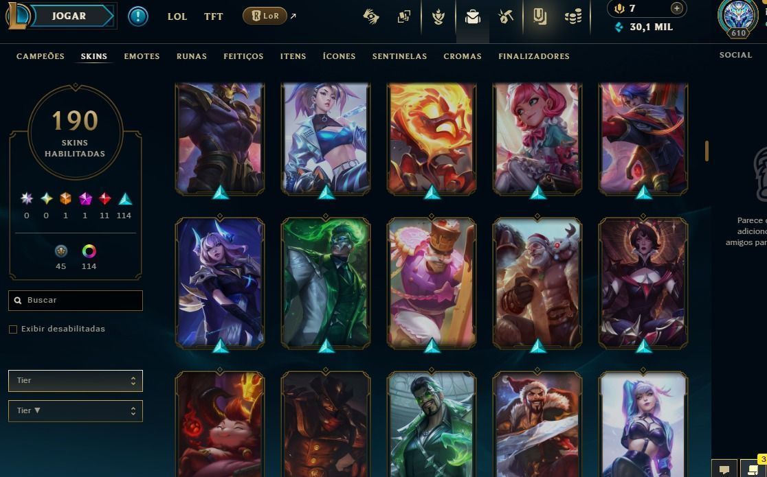 CONTA LEAGUE OF LEGENDS - 190 SKINS | NIVEL 610 | FULL ACESSO