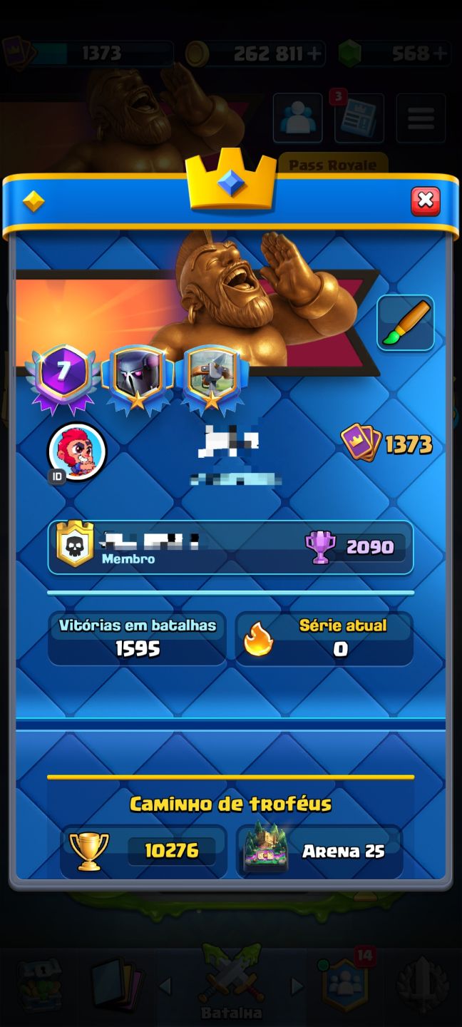 CLASH ROYALE 10K+ TROFÉUS | REI LVL 15 | 2 CARTAS LVL 16 | 568 GEMAS