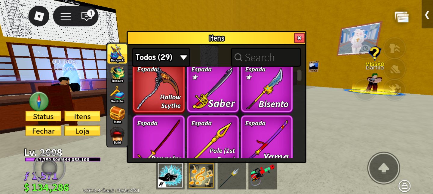 Conta Blox Fruits | Boa pra iniciar com alguns itens.