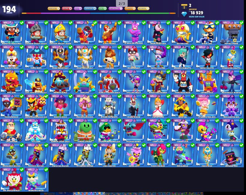 Conta Brawl Stars 95 BRAWLERS 32K