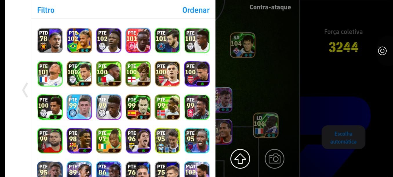 CONTA META DE EFOOTBALL MOBILE COM CARTAS RARAS DA ÉPOCA DO PES! (SUAREZ GREMIO)